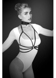 Черная упряжь на грудь Julia - Bijoux Pour Toi - купить с доставкой в Нефтеюганске