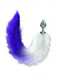 Серебристая анальная пробка с фиолетовым хвостом Galaxy - Lola Games - купить с доставкой в Нефтеюганске