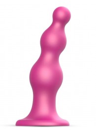 Розовая насадка Strap-On-Me Dildo Plug Beads size L - Strap-on-me - купить с доставкой в Нефтеюганске