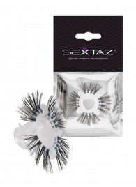Эластичное эрекционное кольцо с черными «ресничками» - Sextaz - в Нефтеюганске купить с доставкой