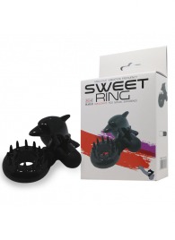 Чёрное эрекционное виброкольцо Sweet Ring с дельфинчиком - Baile - в Нефтеюганске купить с доставкой