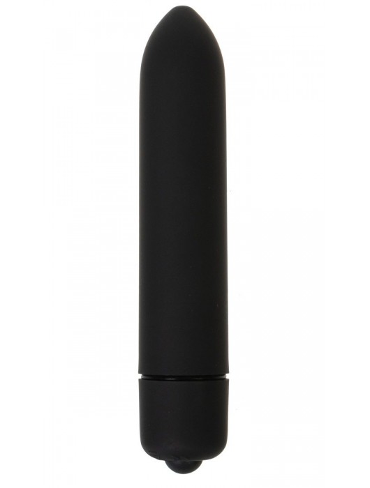 Черная вибропуля с заострённым кончиком - 9,3 см. - OYO