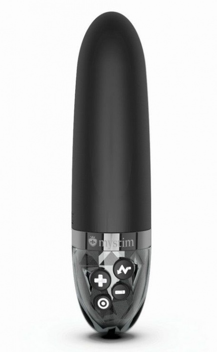 Черный вибратор с электростимуляцией Sleak Freak - 14 см. - MyStim - купить с доставкой в Нефтеюганске