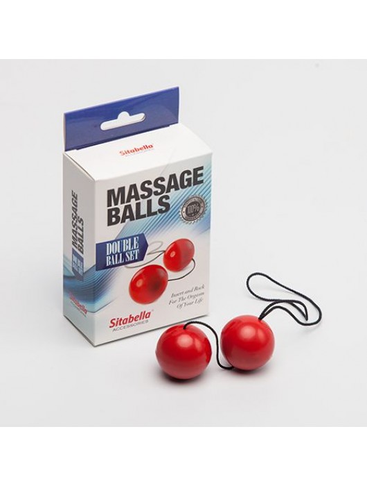 Красные массажные вагинальные шарики - Sitabella