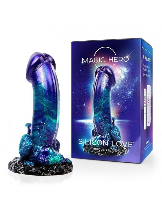 Оригинальный фаллоимитатор с широким фигурным основанием - 19 см. - Bior toys