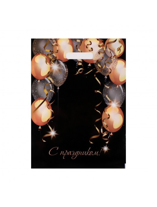 Пакет с вырубной ручкой и принтом в виде шариков (30х40 см) - Сима-Ленд - купить с доставкой в Нефтеюганске