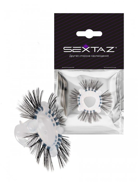 Эластичное эрекционное кольцо с черными «ресничками» - Sextaz - в Нефтеюганске купить с доставкой