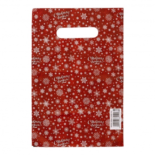 Красный подарочный новогодний пакет с вырубной ручкой (20х30 см) - Сима-Ленд - купить с доставкой в Нефтеюганске